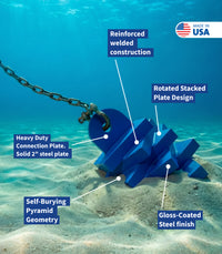Staggered Seahorse Pyramid Mooring Anchor