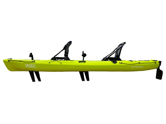 14' Okobee RedTail Tandem Fin Drive Kayak - Seagrass Green