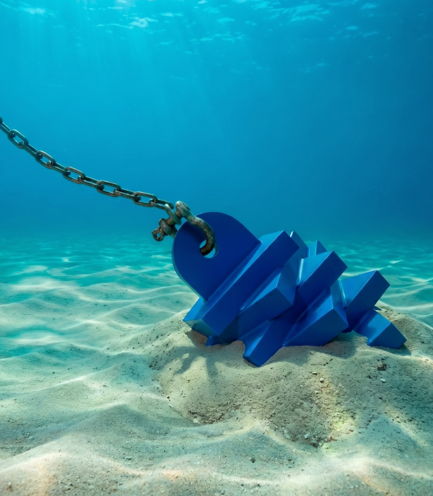 Staggered Seahorse Pyramid Mooring Anchor